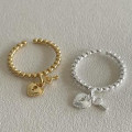 A45180 sterling silver heart key simple fashion adjustable ring