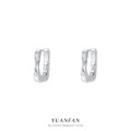 A42605 s925 sterling silver unique square hoop earrings