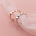 A45365 s925 silver heart rhinestone simulatedring sweet unique ring