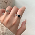 A45001 s925 sterling silver simple fashion heartshape heart ring