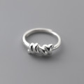 A36556 s925 sterling silver chic rope ring