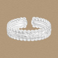 A45902 bead adjustable sterling silver s925 ring