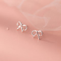 A35711 s925 sterling silver bar hollowed bow earrings