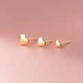 A36622 s925 sterling silver simple heart earrings