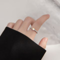 A36256 s925 sterling silver sweet trendy simple square stretchy rope cute ring
