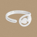 A45492 heart adjustable sterling silver s925 heartshape ring