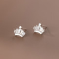 A35488 s925 sterling silver fashion sweet small princess rhinestone crown earrings