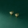 A37080 s925 sterling silver hollowed trendy chic flowerM earrings