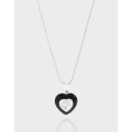 A41469 design glazed heart cubic zirconia sterling silver s925 necklace