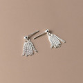 A43801 s925 sterling silver trendy sweet fringe stud earrings
