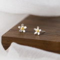 A44680 s925 sterling silver trendy sweet flower stud earrings