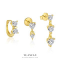 A44321 s925 sterling silver heart cubic zirconia stud earrings