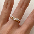 A36347 simple unique 925 sterling silver rhinestone design vintage ring