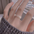 A44598 s925 sterling silver simple hollowed flower ring
