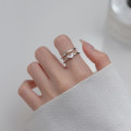 A36153 925 sterling silver heart unique heartshape doublelayer adjustable ring