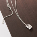 A36898 s925 sterling silver geometric irregular square letter simple women necklace