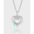 A43297 design wrinkled heart glazed sterling silver s925 necklace