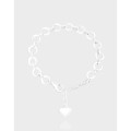 A41464 design heart charm sterling silver s925 bracelet