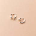 A35801 s925 sterling silver trendy pearl clipon simple piercing earrings