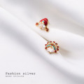 A35784 s925 sterling silver cute rhinestone unique earrings