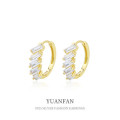 A37121 925 sterling silver square cubiczirconia earrings