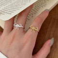 A43726 simple s925 sterling silver butterfly unique circle ring
