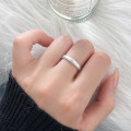 A46057 s925 sterling silver trendy sweet dainty rhinestone matte finish ring