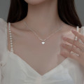 A34600 s925 sterling silver geometric necklace
