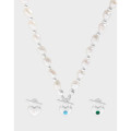 A37763 design natural pearl heart sterling silver s925 necklace