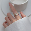 A36141 s925 sterling silver cute sweet shell rhinestone ring