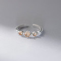 A43812 s925 sterling silver trendy sweet rhinestone adjustable ring