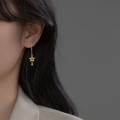 A36835 s925 sterling silver star long tassel earrings