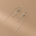 A42309 s925 sterling silver trendy sweet hollowed butterfly fringe string design earrings