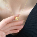 A45926 s925 silver trendy sweet rhinestone circle necklace