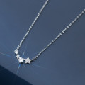 A41096 s925 sterling silver trendy big rhinestone stars sweet necklace