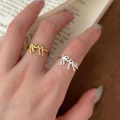 A43728 sterling silver butterfly simple fashion adjustable ring