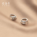 A32221 s925 sterling silver chic trendy unique doublelayer teardrop earrings