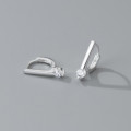 A40833 s925 sterling silver rhinestone simple elegant earrings