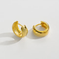 A43495 s925 silver circle unique elegant short earrings