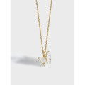 A31491 s925 sterling silver white butterfly necklace