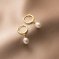 A36668 s925 sterling silver fashion simple pearl chic earrings