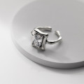 A33524 s925 sterling silver fashion chic thai silver square rhinestone ring