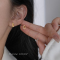 A43393 s925 sterling silver twist rhinestone oval hollowed earrings
