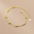 A34274 s925 sterling silver doublelayer anklet trendy simple chic bracelet
