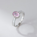 A46016 s925 sterling silver princess pink rhinestone extra ring