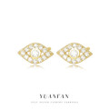 A41649 s925 sterling silver cubic zirconia stud earrings eye elegant earrings