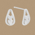 A45491 fashion hollowed heart stud sterling silver s925 heartshape earrings