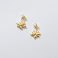 A44856 s925 sterling silver snowflake rhinestone trendy christmas earrings