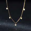 A38358 s925 sterling silver design elegant stars necklace