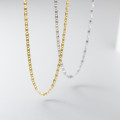 A39801 s925 sterling silver simple design chain bar necklace